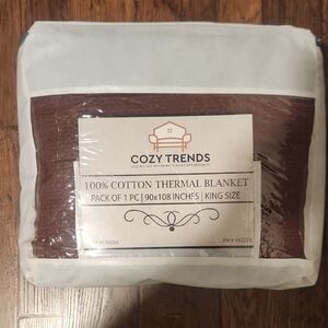 Cozy Trends Cotton Thermal Blanket - Brown